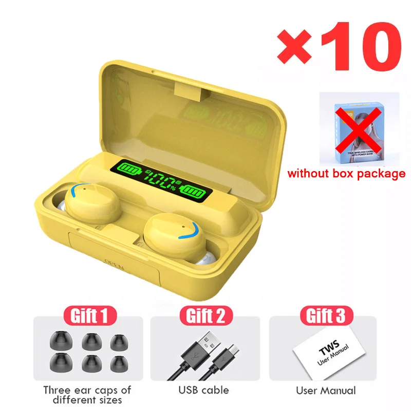 2022 New F9 TWS Bluetooth Earphones Wireless Headphones Stereo Sports Waterproof Headset With Microphone Charging Box
2022 New F9 TWS Bluetooth Earphones Wireless Headphones Stereo Sports Waterproof Headset With Microphone Charging Box