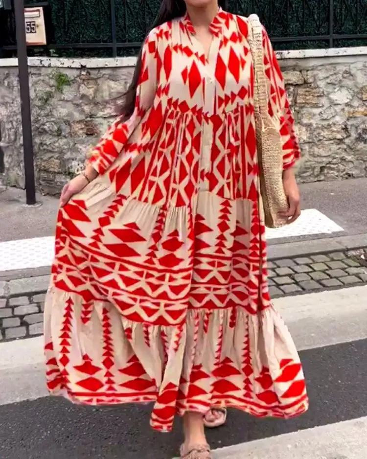 Summer Boho Shirt Dress Women Elegant Casual Loose Tunic Print V-neck Long Sleeve Beach Party Long Maxi Dress Female Vestidos
Summer Boho Shirt Dress Women Elegant Casual Loose Tunic Print V-neck Long Sleeve Beach Party Long Maxi Dress Female Vestidos