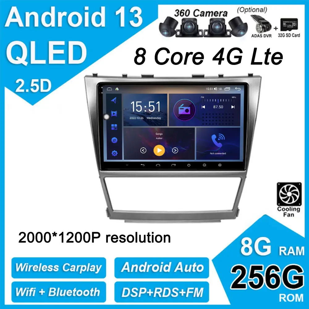 Android 13 для Toyota Camry 40 2006 - 2011 10 дюймов QLED DSP автомобильное радио GPS Navi мультимедийный видеоплеер Авторадио Стерео головное устройство
Android 13 для Toyota Camry 40 2006 - 2011 10 дюймов QLED DSP автомобильное радио GPS Navi мультимедийный видеоплеер Авторадио Стерео головное устройство
