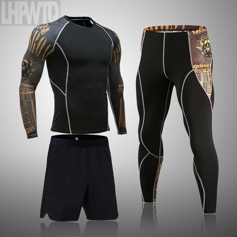 Men Sports Suit Compression Tshirt Legging Quick Dry Running Jogging Gym Sport Thermal Underwear Suit Men Sportswear 3 Pce/Set
Men Sports Suit Compression Tshirt Legging Quick Dry Running Jogging Gym Sport Thermal Underwear Suit Men Sportswear 3 Pce/Set