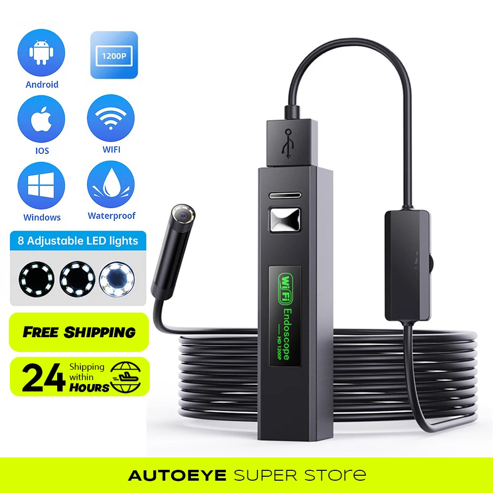 1200P Wi-Fi эндоскоп мини-камера Водонепроницаемая Инспекция USB бороскоп змея HD 8 мм Len автомобильный двигатель сток Pip для Iphone Android ПК 
1200P Wi-Fi эндоскоп мини-камера Водонепроницаемая Инспекция USB бороскоп змея HD 8 мм Len автомобильный двигатель сток Pip для Iphone Android ПК