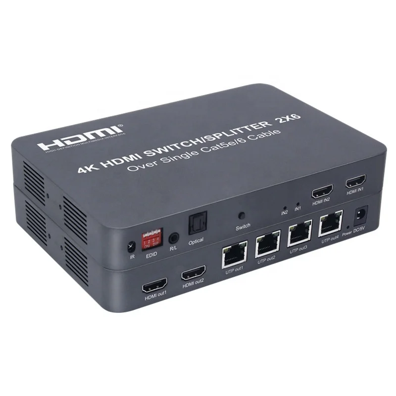 HDMI матрица 2 в 6 выхода HDMI сплиттер/удлинитель 100 м через один Cat 5E/6
HDMI матрица 2 в 6 выхода HDMI сплиттер/удлинитель 100 м через один Cat 5E/6