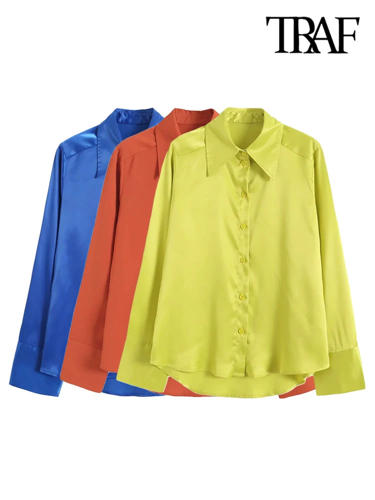 TRAF Women Fashion Asymmetric Soft Touch Shirts Vintage Long Sleeve Button-up Female Blouses Blusas Chic Tops
TRAF Women Fashion Asymmetric Soft Touch Shirts Vintage Long Sleeve Button-up Female Blouses Blusas Chic Tops