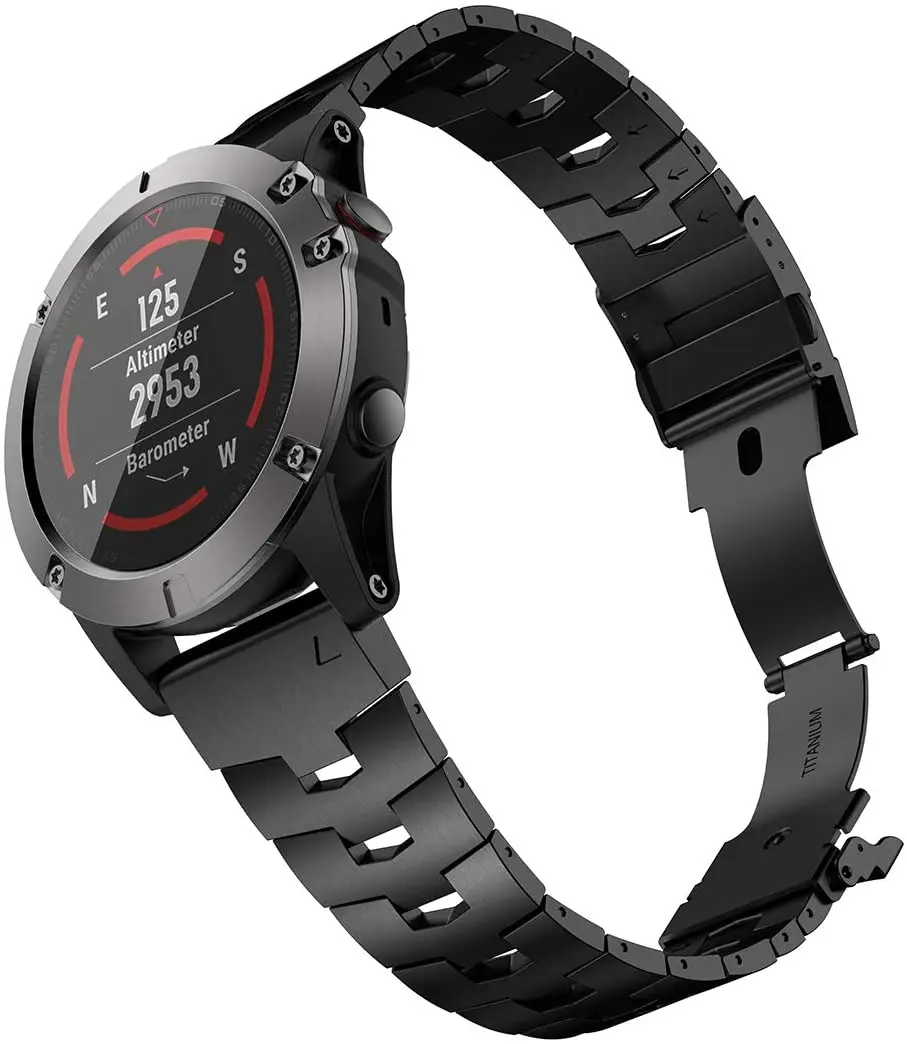 Fenix 6X/5X Band Titanium Metal Quick Fit Watch Strap Compatible for Garmin Fenix 6X Pro/Fenix 5X Plus 26 22mm Width Garmin Band
Fenix 6X/5X Band Titanium Metal Quick Fit Watch Strap Compatible for Garmin Fenix 6X Pro/Fenix 5X Plus 26 22mm Width Garmin Band