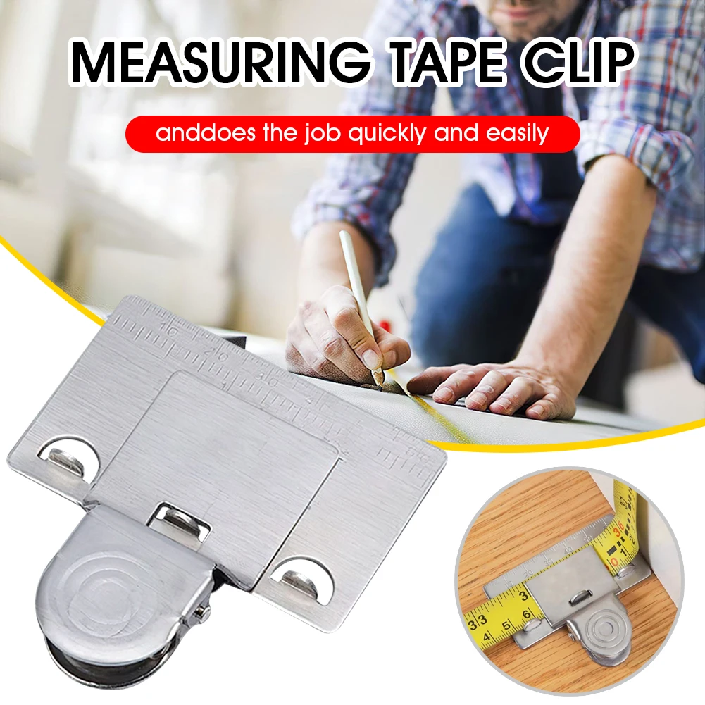 Portable Measuring Tape Clip Stainless Steel Precise Measuring Tool Tape Measure Corner Clamp Holder Fixing and Positioning Tool
Portable Measuring Tape Clip Stainless Steel Precise Measuring Tool Tape Measure Corner Clamp Holder Fixing and Positioning Tool