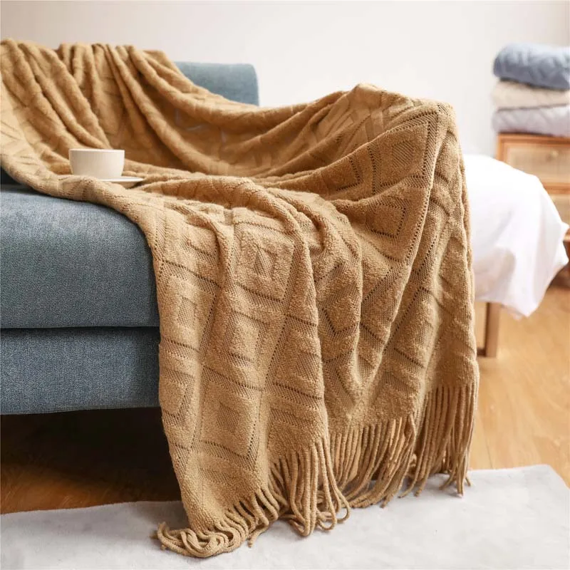 Knitted Blanket Soild Color Sofa Throw Blanket With Tassels Travel TV Nap Blankets Air Condition Blankets Bed Decorative
Knitted Blanket Soild Color Sofa Throw Blanket With Tassels Travel TV Nap Blankets Air Condition Blankets Bed Decorative