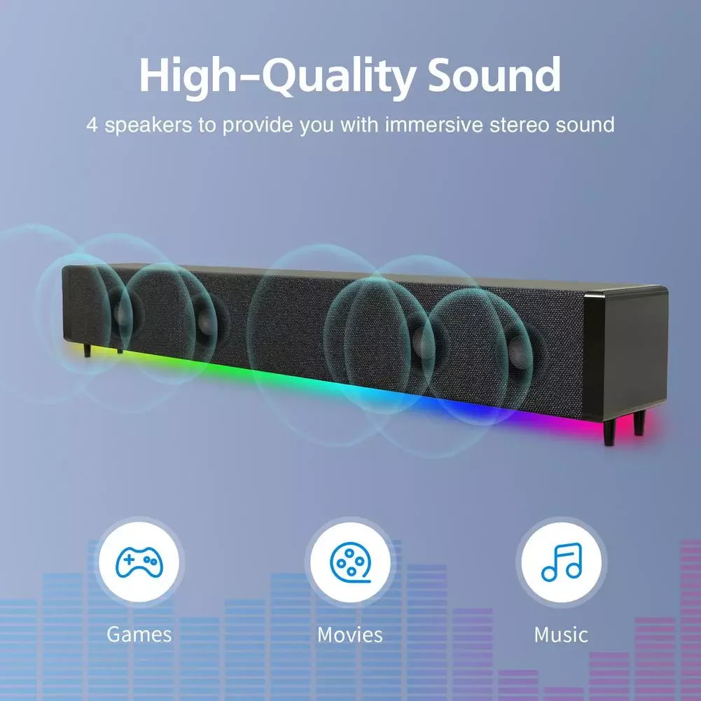 Soundbar With Subwoofer TV Sound Bar Home Theatre System Bluetooth Speaker Extra Bass Computer Speakers Bass Stereo
Soundbar With Subwoofer TV Sound Bar Home Theatre System Bluetooth Speaker Extra Bass Computer Speakers Bass Stereo