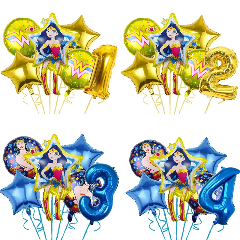 Набор воздушных шаров в стиле аниме чудо-женщины, 6 шт. 
Набор воздушных шаров в стиле аниме чудо-женщины, 6 шт.