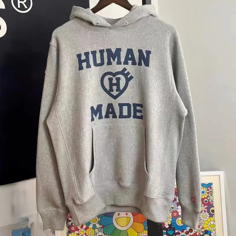HUMAM MADE Love Grey Hoodies Men Women Casual Pocket Embroidered Hooded Sweatshirts
HUMAM MADE Love Grey Hoodies Men Women Casual Pocket Embroidered Hooded Sweatshirts