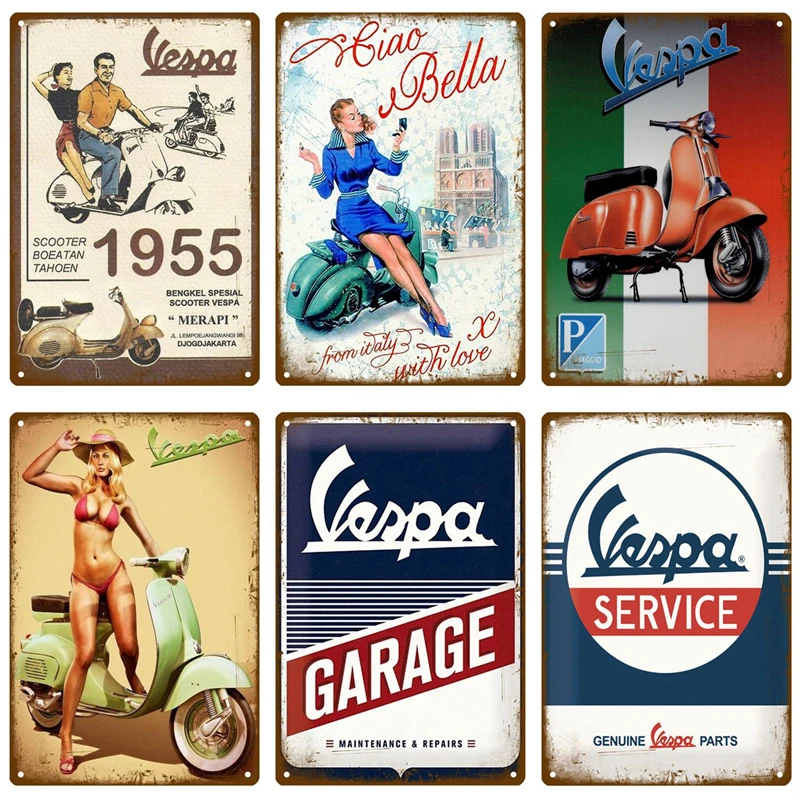 Металлический винтажный настенный плакат Vespa для гаража, винтажный Ретро-постер для комнаты, домашний промышленный подвесной декор, жестян...
Металлический винтажный настенный плакат Vespa для гаража, винтажный Ретро-постер для комнаты, домашний промышленный подвесной декор, жестян...