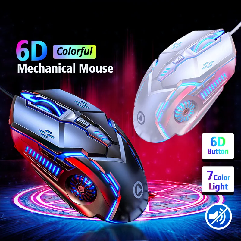 Gamer Gaming Mouse 6D 3200DPI Luminous Adjustable USB Computer Mice LED Silent Mouse For Laptop PC Mechanical 4 High Speed Mice
Gamer Gaming Mouse 6D 3200DPI Luminous Adjustable USB Computer Mice LED Silent Mouse For Laptop PC Mechanical 4 High Speed Mice