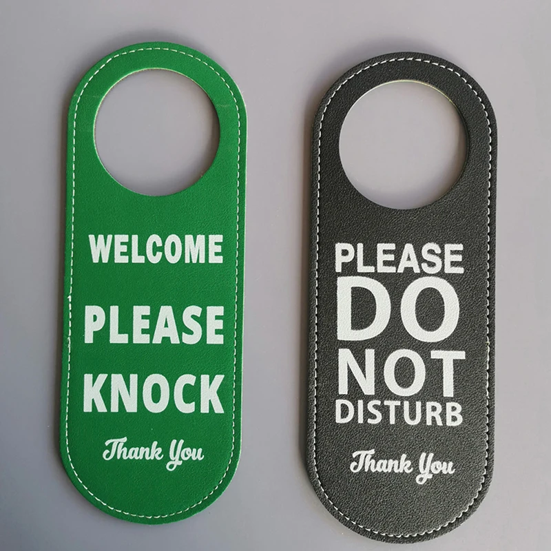 

1pcs Do Not Disturb Door Tags Door Sign Bar Hotel Mall Office New Beautiful Black Green Red Hanging Tag Leather