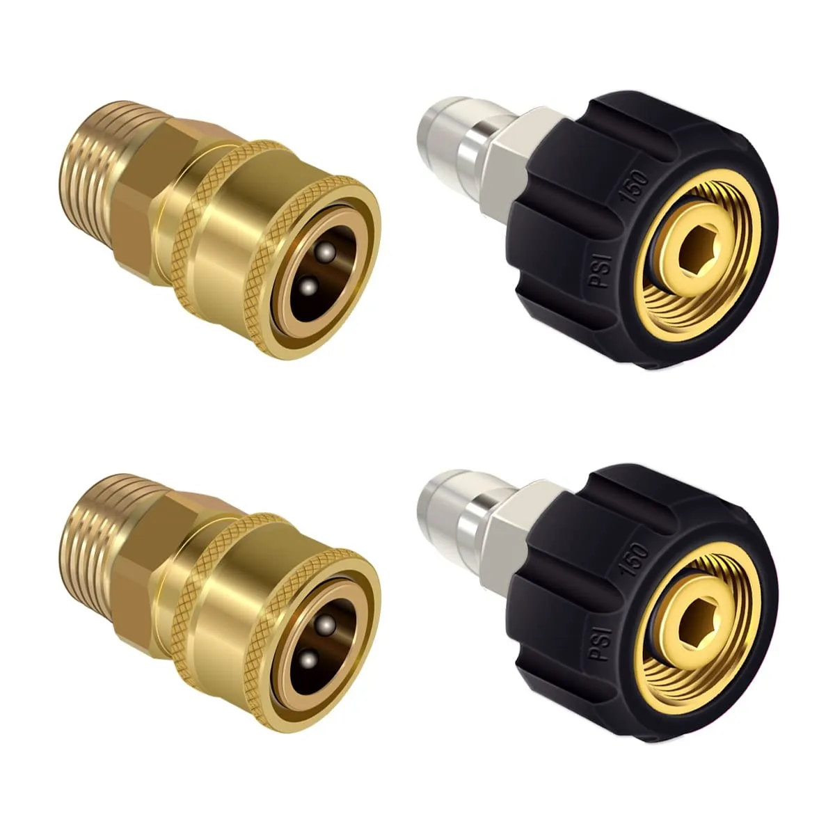 5000 Psi Brass Hose Adapter Pressure Washer Adapter Kit 3/8'' Quick Connect Swivel Connector For Watering Irrigation 2 Pack
5000 Psi Brass Hose Adapter Pressure Washer Adapter Kit 3/8'' Quick Connect Swivel Connector For Watering Irrigation 2 Pack