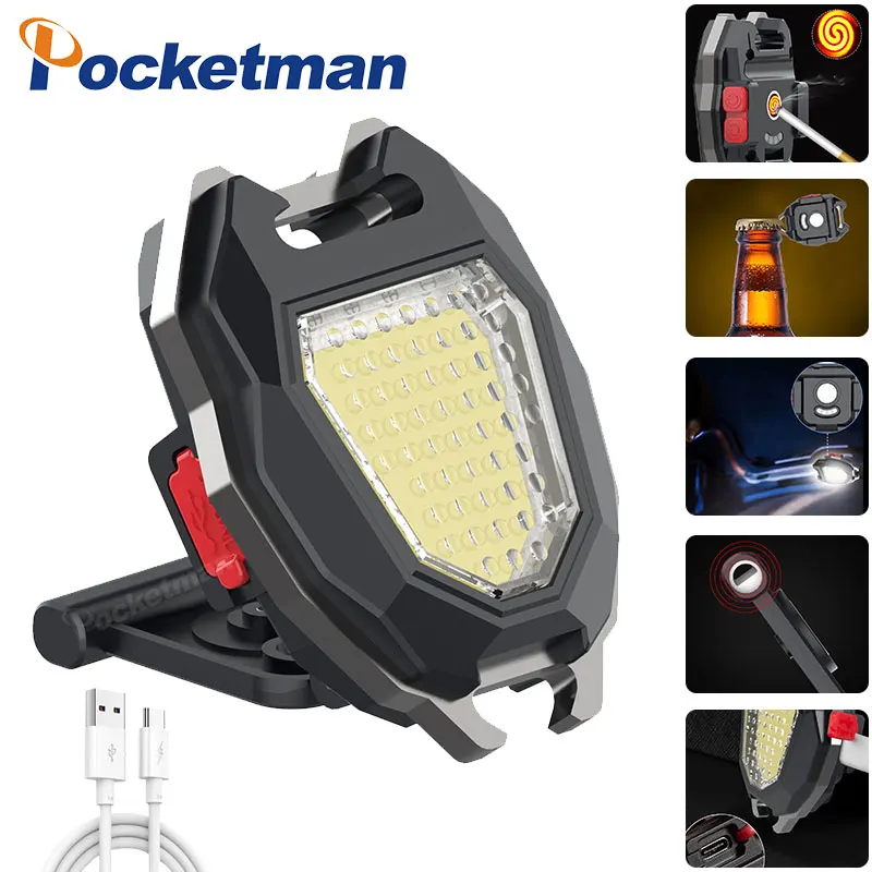 Portable New COB Three-color USB Rechargeable 7Modes Magnet LED Flashlight Outdoor Search Flashlight Keychain Light with Battery
Portable New COB Three-color USB Rechargeable 7Modes Magnet LED Flashlight Outdoor Search Flashlight Keychain Light with Battery