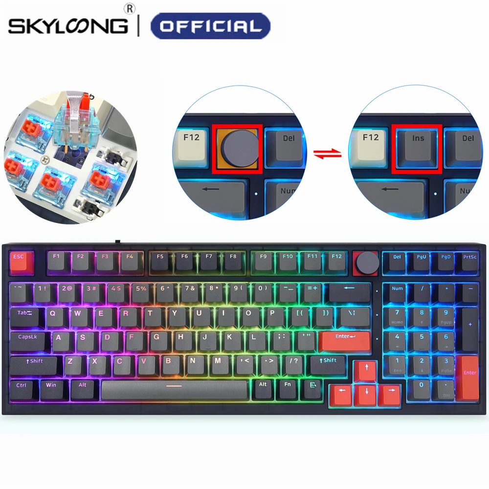 SKYLOONG Mechanical Keyboard GK980 98 Keys Lite Gasket Glacier Switch Bluetooth 2.4G USB Triple Mode Gaming Mechanical Keyboards
SKYLOONG Mechanical Keyboard GK980 98 Keys Lite Gasket Glacier Switch Bluetooth 2.4G USB Triple Mode Gaming Mechanical Keyboards