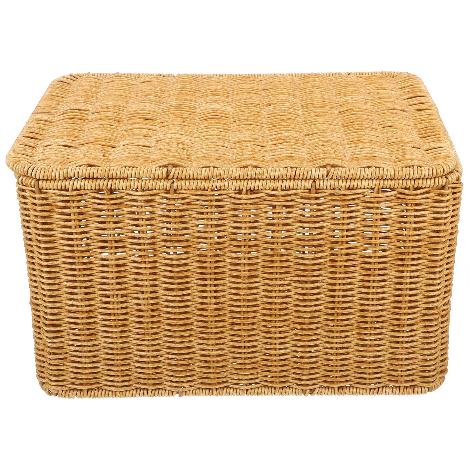 Woven Storage Basket Lided Sundry Receiving Handwoven Sundries Holder Picnic Decorative Desktop Book Organizer 
Woven Storage Basket Lided Sundry Receiving Handwoven Sundries Holder Picnic Decorative Desktop Book Organizer