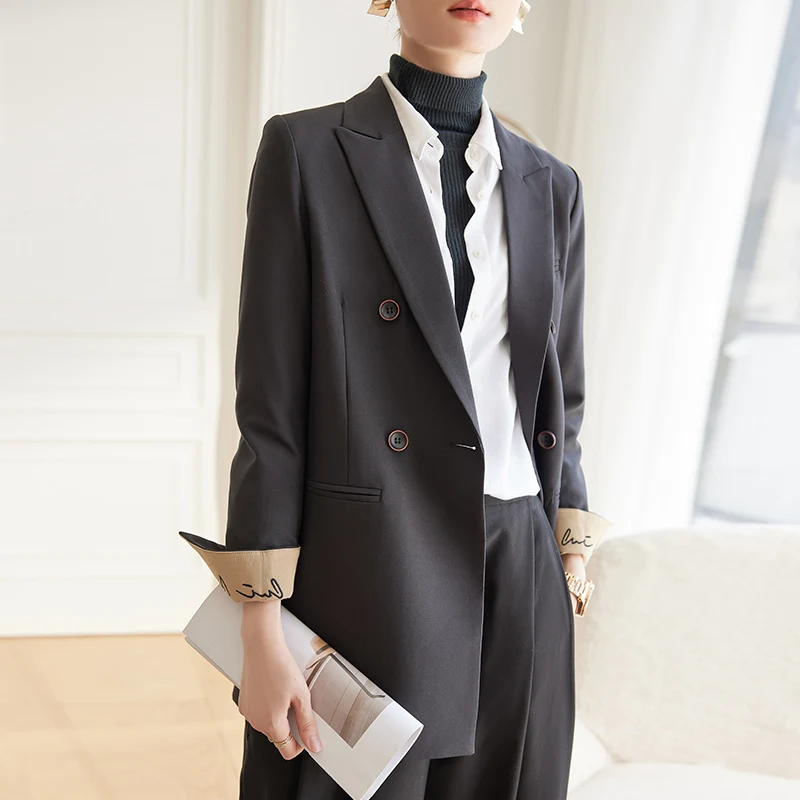 2022Khaki Autumn Winter Ladies Professional Office Lapel Double-breasted Suit Jacket Casual Women Work Loose Coat Solid Blazers
2022Khaki Autumn Winter Ladies Professional Office Lapel Double-breasted Suit Jacket Casual Women Work Loose Coat Solid Blazers