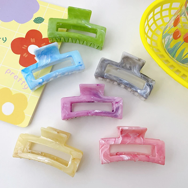 Colored Marble Hair Claw Korean Style Acrylic Hairpin Barrettes Geometric Hair Clamp Ponytail Clips Women Hair Accessories
Colored Marble Hair Claw Korean Style Acrylic Hairpin Barrettes Geometric Hair Clamp Ponytail Clips Women Hair Accessories