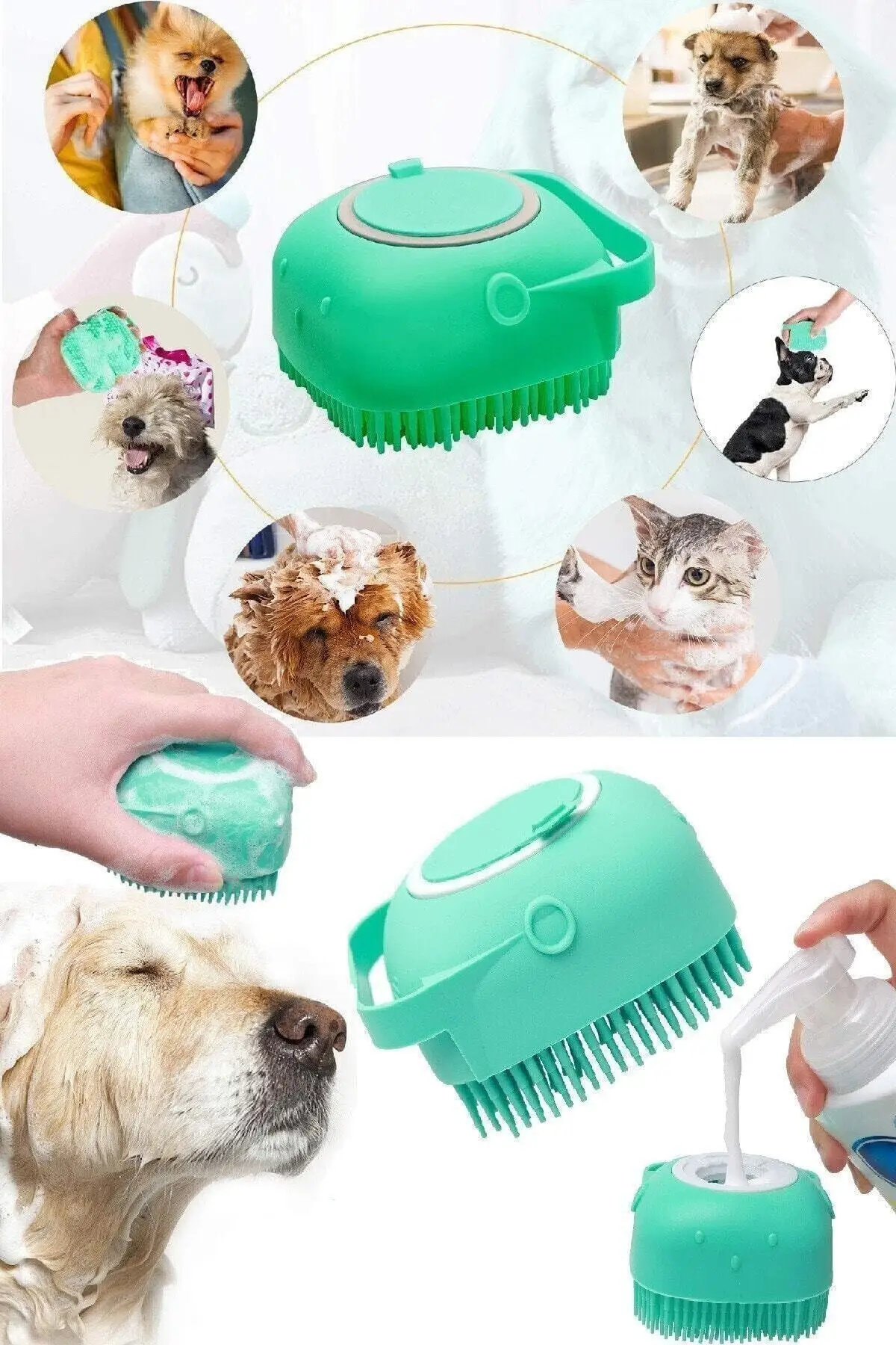 Pet Shop Cat And Dog Pet Washing Brush With Shampoo Container Silicone Personalized Pet Products Animal Lover Accessories Collar 
Pet Shop Cat And Dog Pet Washing Brush With Shampoo Container Silicone Personalized Pet Products Animal Lover Accessories Collar