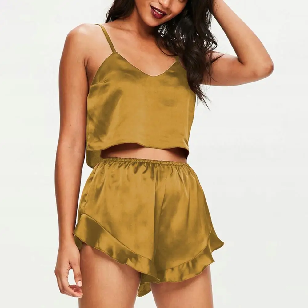 Women Sexy Pajamas Set Sexy Spaghetti Strap Lingerie-Sleepwear Suit Casual V-Neck Female 2 Piece Nightwear Shorts Set
Women Sexy Pajamas Set Sexy Spaghetti Strap Lingerie-Sleepwear Suit Casual V-Neck Female 2 Piece Nightwear Shorts Set