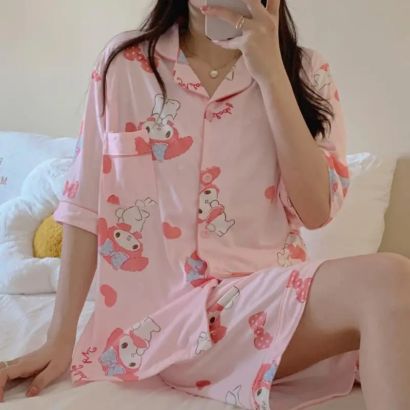 Новинка 2023, летний кардиган Sanrio My Melody Cinnamoroll Kuromi, пижама с коротким рукавом, светлый, подарок любимой девушке
Новинка 2023, летний кардиган Sanrio My Melody Cinnamoroll Kuromi, пижама с коротким рукавом, светлый, подарок любимой девушке