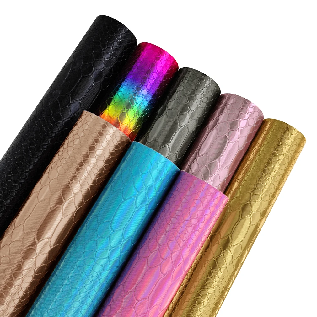 Holographic Laser Serpentine Faux Leather Sheets Metallic Luster Fabric for Sewing Bow Bag Sofa Craft DIY Material Leatherette
Holographic Laser Serpentine Faux Leather Sheets Metallic Luster Fabric for Sewing Bow Bag Sofa Craft DIY Material Leatherette