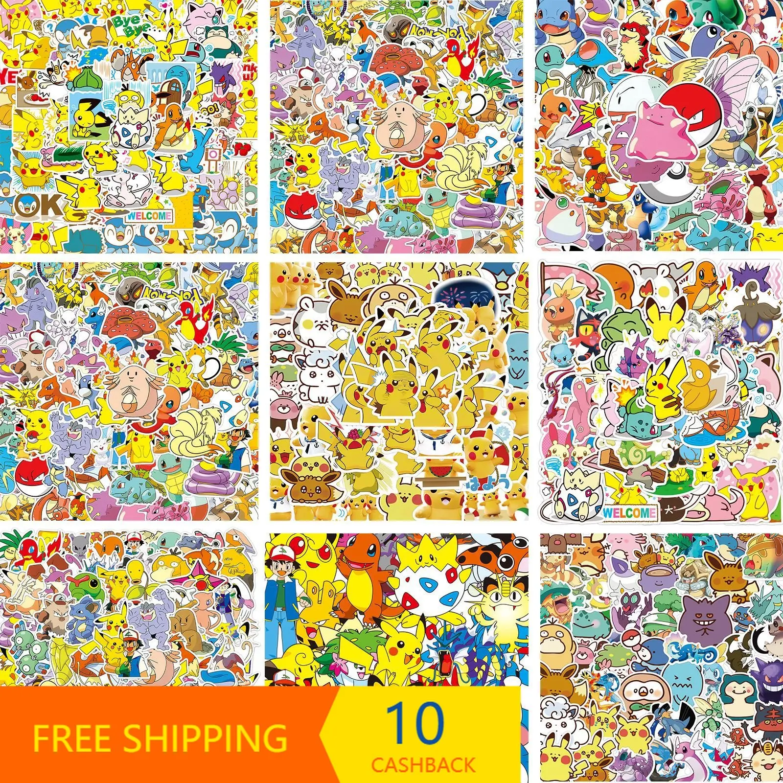 More than 1000 pieces of Pokemon Doodle stickers cartoon water cup notebook waterproof creative decorative stickers Pikachu
More than 1000 pieces of Pokemon Doodle stickers cartoon water cup notebook waterproof creative decorative stickers Pikachu