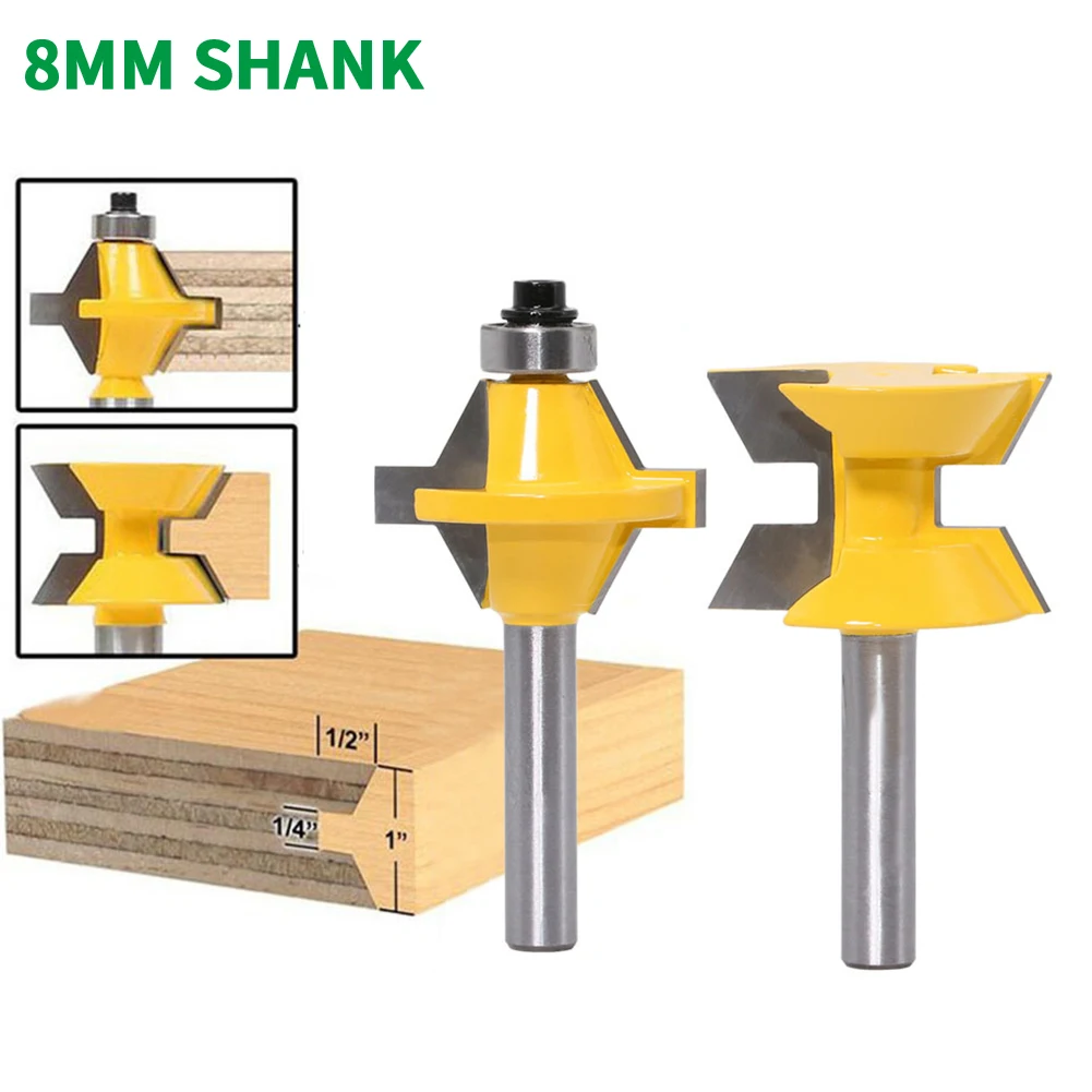 2PCS/Set 8MM Shank Milling Cutter Wood Carving 120 Degree Woodworking Groove Chisel Cutter Tool Router Bit Set T-Slot Cutter
2PCS/Set 8MM Shank Milling Cutter Wood Carving 120 Degree Woodworking Groove Chisel Cutter Tool Router Bit Set T-Slot Cutter