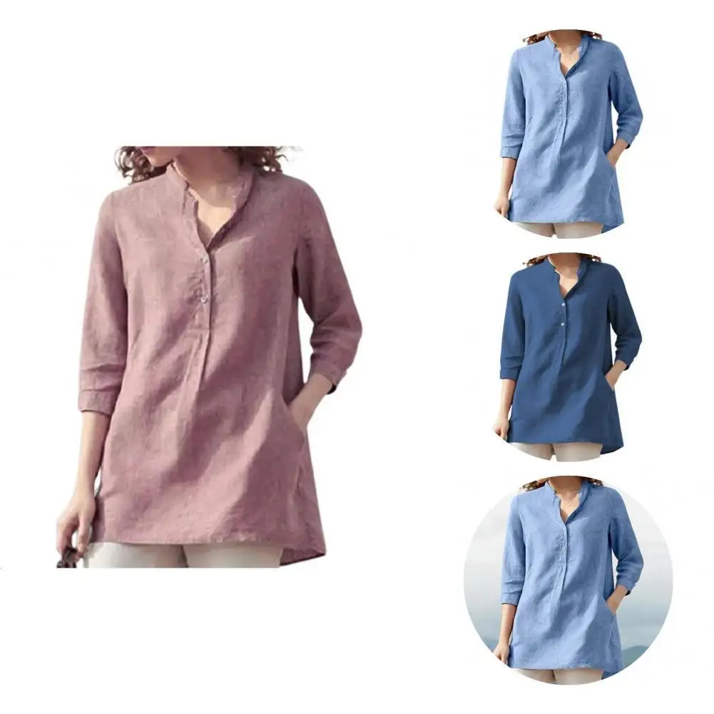 Blouse Stylish Ladies Regular Sleeve Temperament Pure Color Blouse for Office Women Top Women Shirt
Blouse Stylish Ladies Regular Sleeve Temperament Pure Color Blouse for Office Women Top Women Shirt