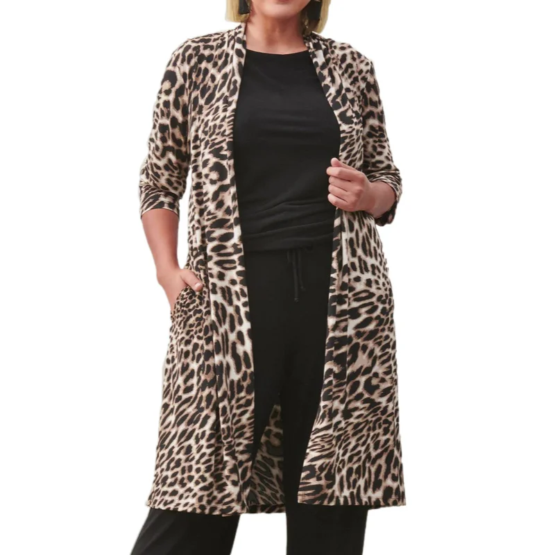 Plus Size Long Sleeve Leopard Print Open Front Cardigan Spring Autumn Knitted Casual Loose Outwear Jacket Coat Cover Up Long Top
Plus Size Long Sleeve Leopard Print Open Front Cardigan Spring Autumn Knitted Casual Loose Outwear Jacket Coat Cover Up Long Top
