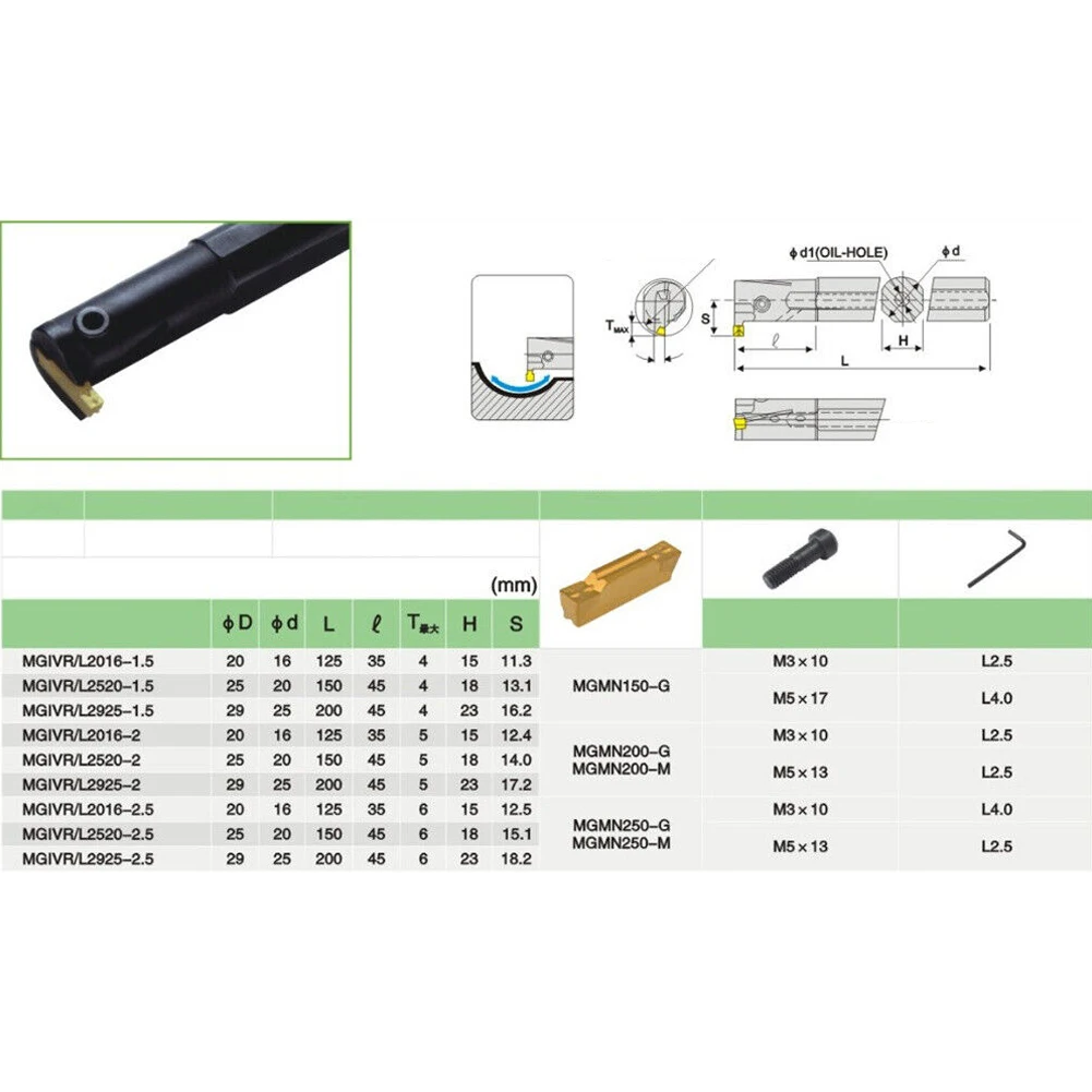 Durable Cutting Tool Holder Inserts MGIVR 2016-1.5 10p MGMN150 160mm Length Alloy Steel + Carbide Internal Grooving
Durable Cutting Tool Holder Inserts MGIVR 2016-1.5 10p MGMN150 160mm Length Alloy Steel + Carbide Internal Grooving
