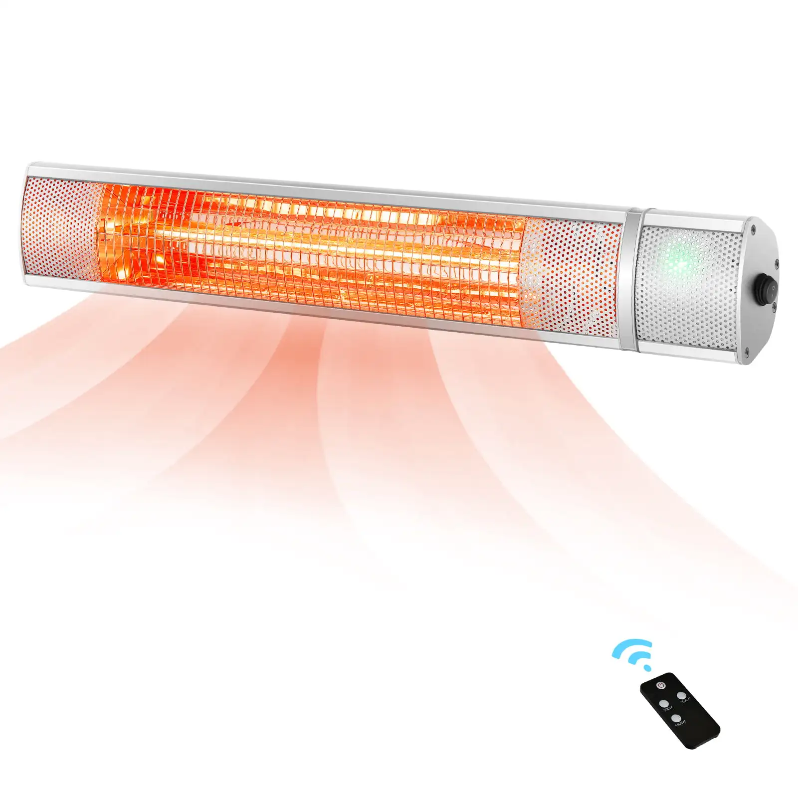 Indoor heating Wall-Mounted Patio Heater 750W/1500W Infrared Heater with 9-Level Adjustable 24H Timer & Remote Control Silver fo
Indoor heating Wall-Mounted Patio Heater 750W/1500W Infrared Heater with 9-Level Adjustable 24H Timer & Remote Control Silver fo