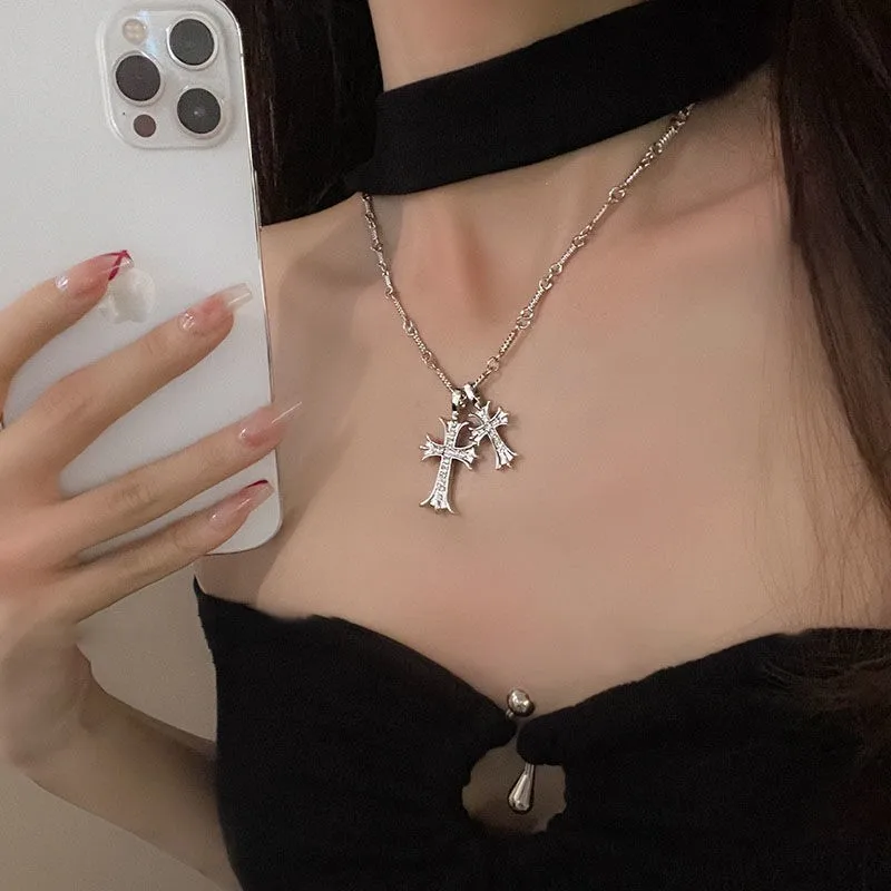 Diamond Double Cross Plating Clavicle Chain Necklace for Women Jesus Fashion Jewelry Accessories
Diamond Double Cross Plating Clavicle Chain Necklace for Women Jesus Fashion Jewelry Accessories