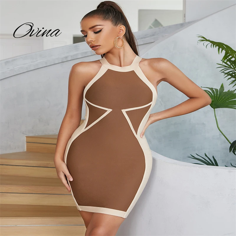 2022 High Quality Sleeveless Backless Cross New Halterneck Above Knee Tight Elegant Rayon Bandage Women's Party Dress
2022 High Quality Sleeveless Backless Cross New Halterneck Above Knee Tight Elegant Rayon Bandage Women's Party Dress