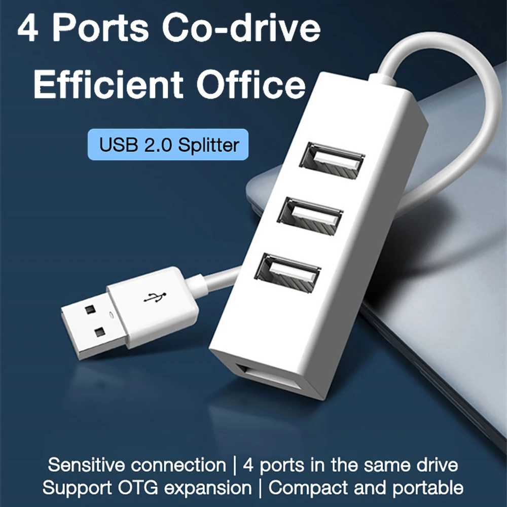 4 Ports Multi USB Hub 2.0 Hight Speed HUB Adapter Mini USB 2.0 Splitter For PC Laptop Notebook Computer Peripherals Accessories
4 Ports Multi USB Hub 2.0 Hight Speed HUB Adapter Mini USB 2.0 Splitter For PC Laptop Notebook Computer Peripherals Accessories