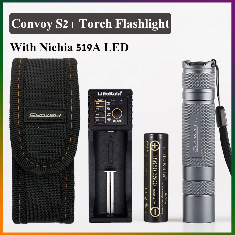 

Convoy S2+ With Nichia 519A LED Portable Flashlight For Outdoor Bicycle Lighting Hiking Camping Torches Lantern LED Flashlight