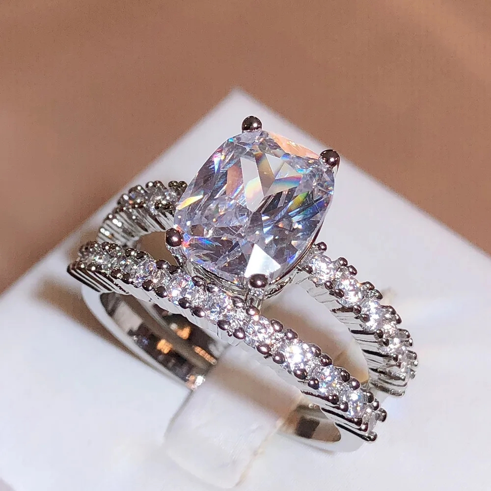 2 шт./комплект, женские кольца с кристаллами 
2 шт./комплект, женские кольца с кристаллами