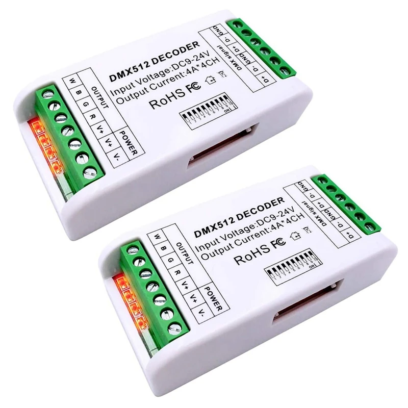 2X Mini 4 Channel DMX RGBW Decoder 16A RGB RGBW Strip Controller DMX 512 Dimmer Driver For LED Strip Lights DC9-24V
2X Mini 4 Channel DMX RGBW Decoder 16A RGB RGBW Strip Controller DMX 512 Dimmer Driver For LED Strip Lights DC9-24V