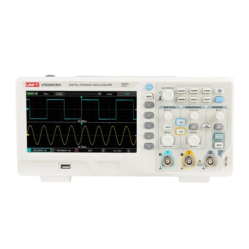 UNI-T Digital Oscilloscope USB UTD2202CEX+ Dual Channel 200Mhz 1G Sampling Rate High Voltage Probe PC LCD Portable Osciloscopio
UNI-T Digital Oscilloscope USB UTD2202CEX+ Dual Channel 200Mhz 1G Sampling Rate High Voltage Probe PC LCD Portable Osciloscopio