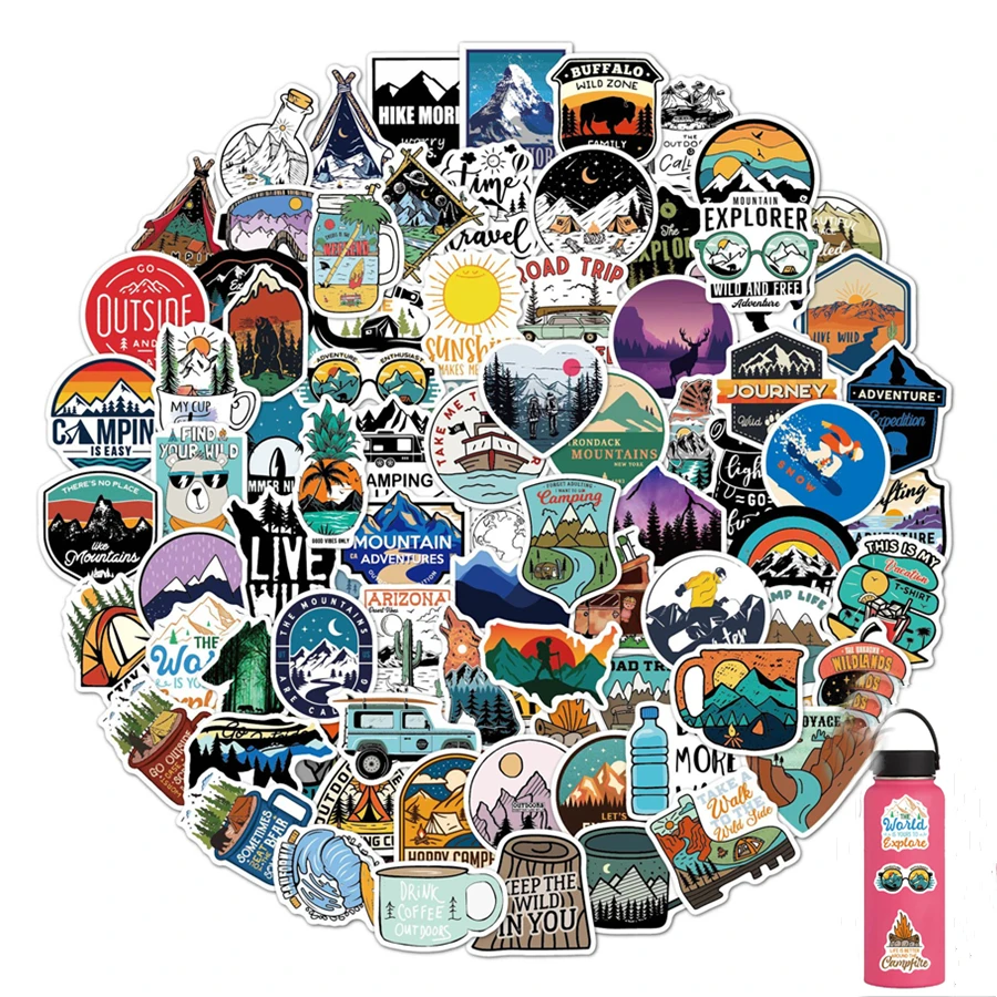 Adventure Stickers Outdoor Exercise Mountaineering Camping Stickers 100PCS Laptop Vinyl Sticker Water Bottle Car Graffiti Decals
Adventure Stickers Outdoor Exercise Mountaineering Camping Stickers 100PCS Laptop Vinyl Sticker Water Bottle Car Graffiti Decals