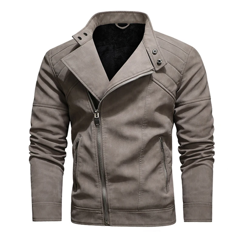Warmth PU Men's Leather Jacket Big Lapels Slanted-fly Zipped Chunky Jacket Male New Winter Fashion Stand Coats for Men B01596
Warmth PU Men's Leather Jacket Big Lapels Slanted-fly Zipped Chunky Jacket Male New Winter Fashion Stand Coats for Men B01596