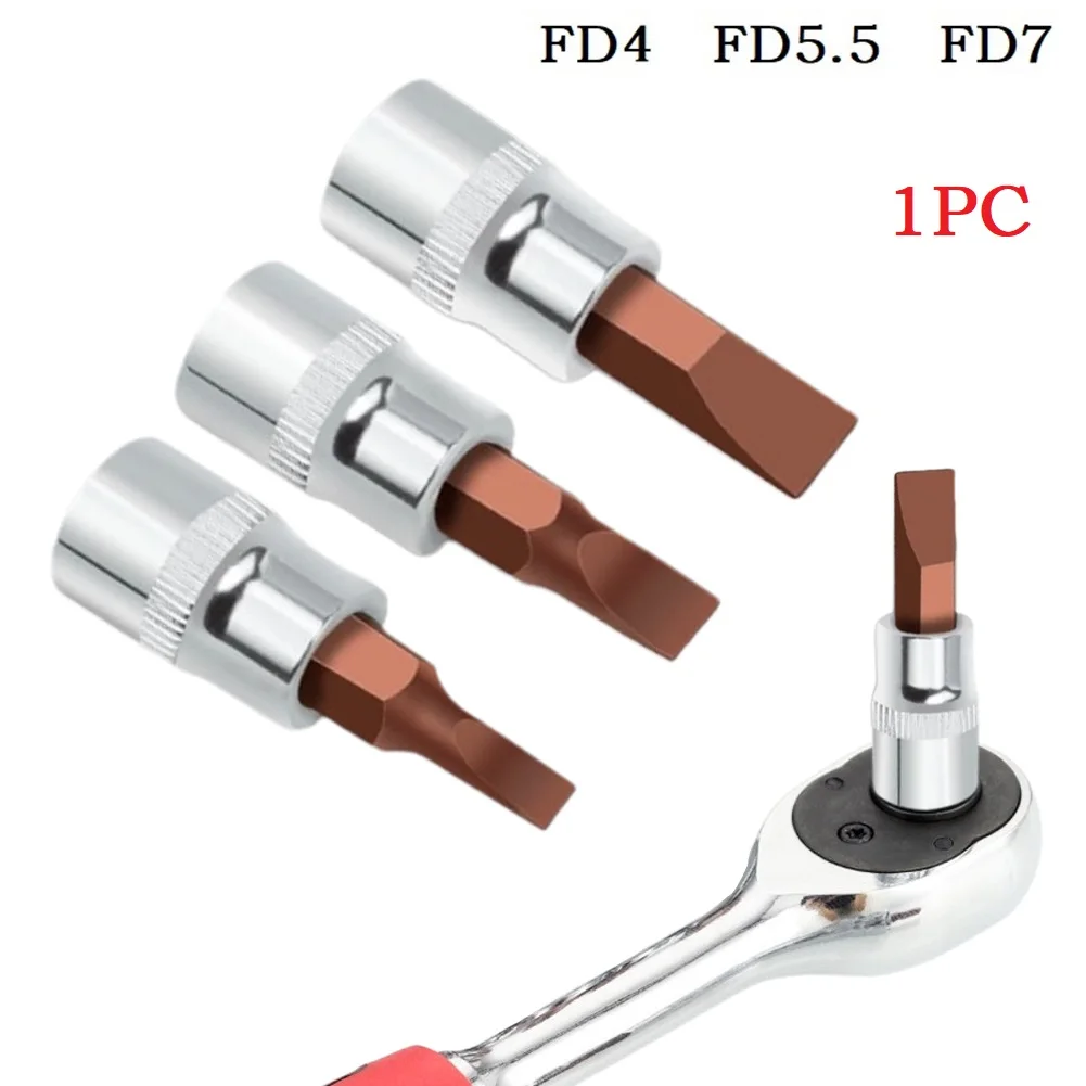 1pc FD4/FD5.5/FD7 Screwdriver Bit FD Slotted 1/4 Inch Drive Socket Head Chrome Vanadium Steel Resists Corrosion Hand Tools
1pc FD4/FD5.5/FD7 Screwdriver Bit FD Slotted 1/4 Inch Drive Socket Head Chrome Vanadium Steel Resists Corrosion Hand Tools