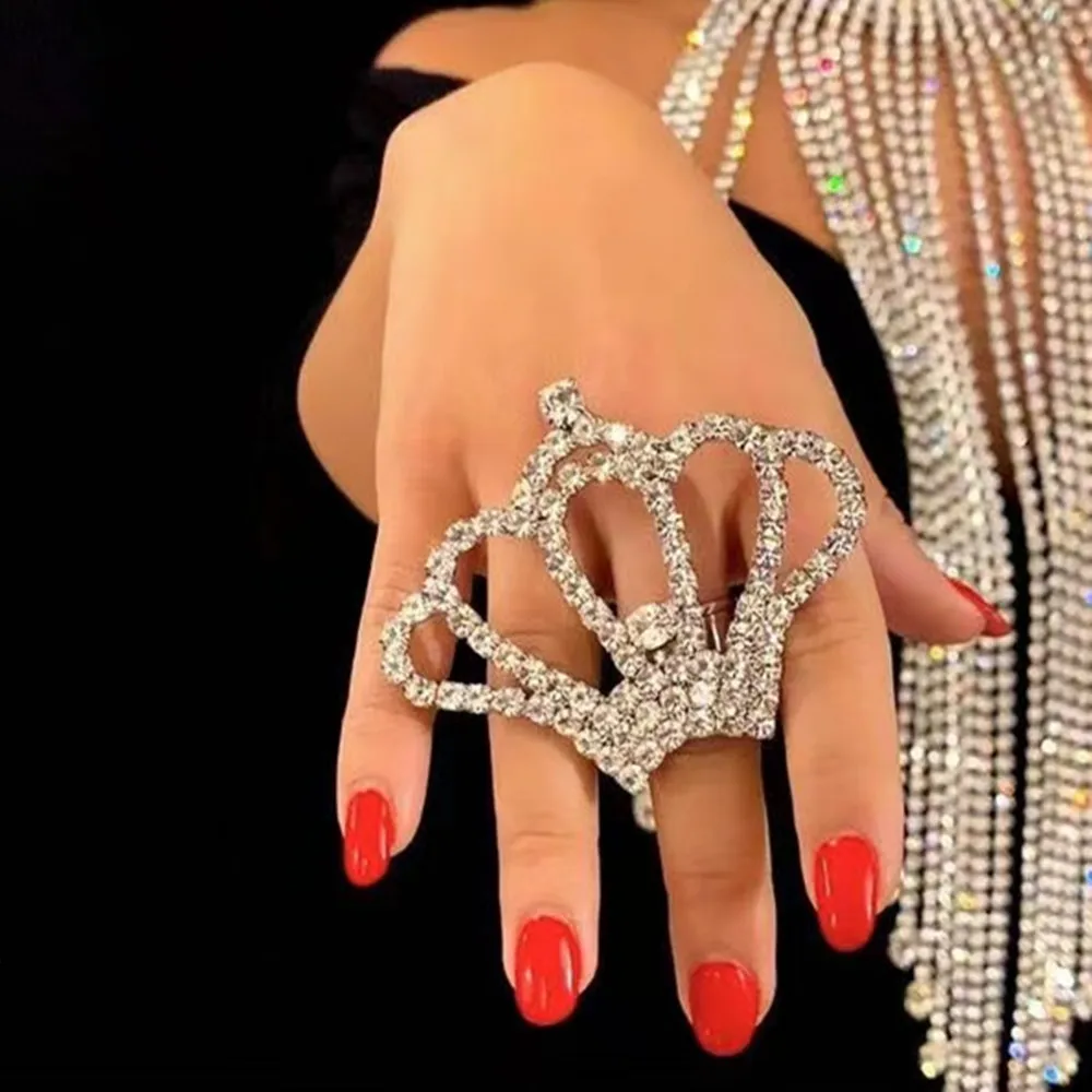 Hyperbolic Rhinestone Super Big Royal Crown Adjustable Finger Rings for Women Luxury Crystal Geometric Open Ring Wedding Jewelry
Hyperbolic Rhinestone Super Big Royal Crown Adjustable Finger Rings for Women Luxury Crystal Geometric Open Ring Wedding Jewelry