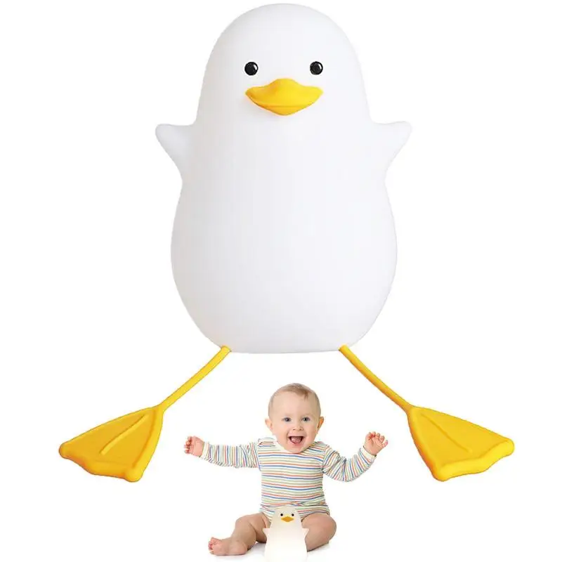 

Duck Night Light Cute Duck Lamp With LED Silicone Dimmable Nursery Nightlight Rechargeable Bedside Touch Lamp For Breastfeeding