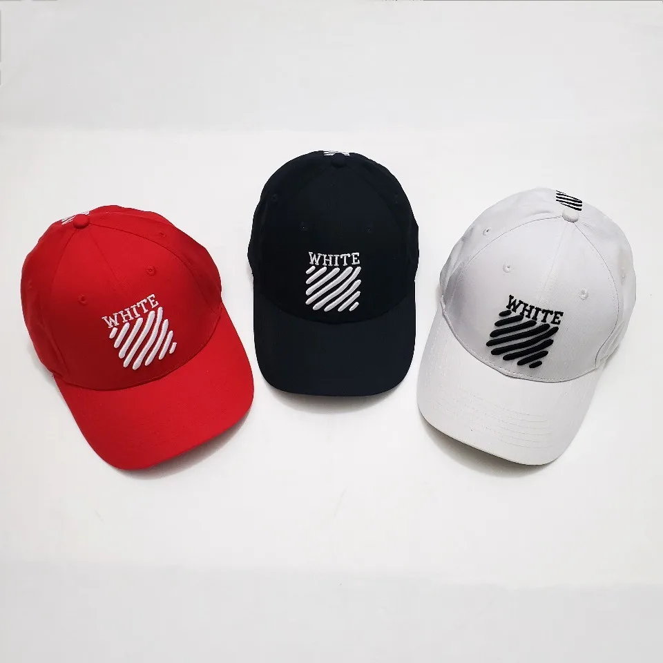 

2023 latest fashion baseball cap black and white red letter embroidery peaked cap summer sunscreen sun visor white hat