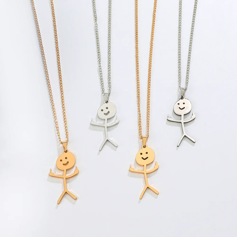 Fashion Hip Hop Fxck You Funny Doodle Pendant Necklace for Man Woman Middle Finger Rock Punk Necklace Party Gift
Fashion Hip Hop Fxck You Funny Doodle Pendant Necklace for Man Woman Middle Finger Rock Punk Necklace Party Gift