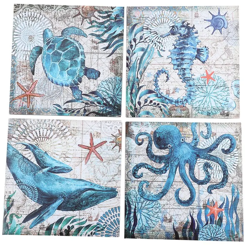 Home Wall Art Deco-Marine Themed Mediterranean Style Canvas With Frame Sea Animal Octopus Sea Turtle Seahorse Whale Picture Post
Home Wall Art Deco-Marine Themed Mediterranean Style Canvas With Frame Sea Animal Octopus Sea Turtle Seahorse Whale Picture Post