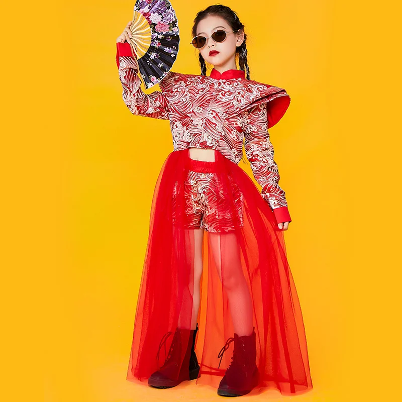 National Tide Fashion Girl Catwalk Stage Outfits Children Jazz Dance Costume Chinese Style Performance Festival Clothes 110-170
National Tide Fashion Girl Catwalk Stage Outfits Children Jazz Dance Costume Chinese Style Performance Festival Clothes 110-170