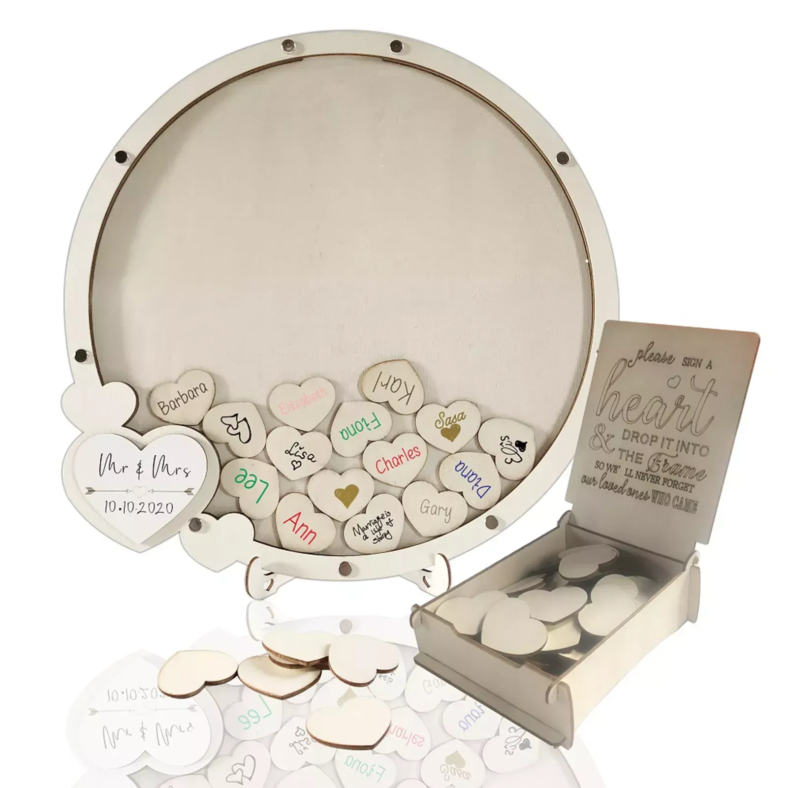 60pcs Hearts Unique Wedding Decoration Rustic Sweet Wedding Guestbook Heart Drop Box Wedding Drop Box 3D Guest Book Wooden Box 
60pcs Hearts Unique Wedding Decoration Rustic Sweet Wedding Guestbook Heart Drop Box Wedding Drop Box 3D Guest Book Wooden Box