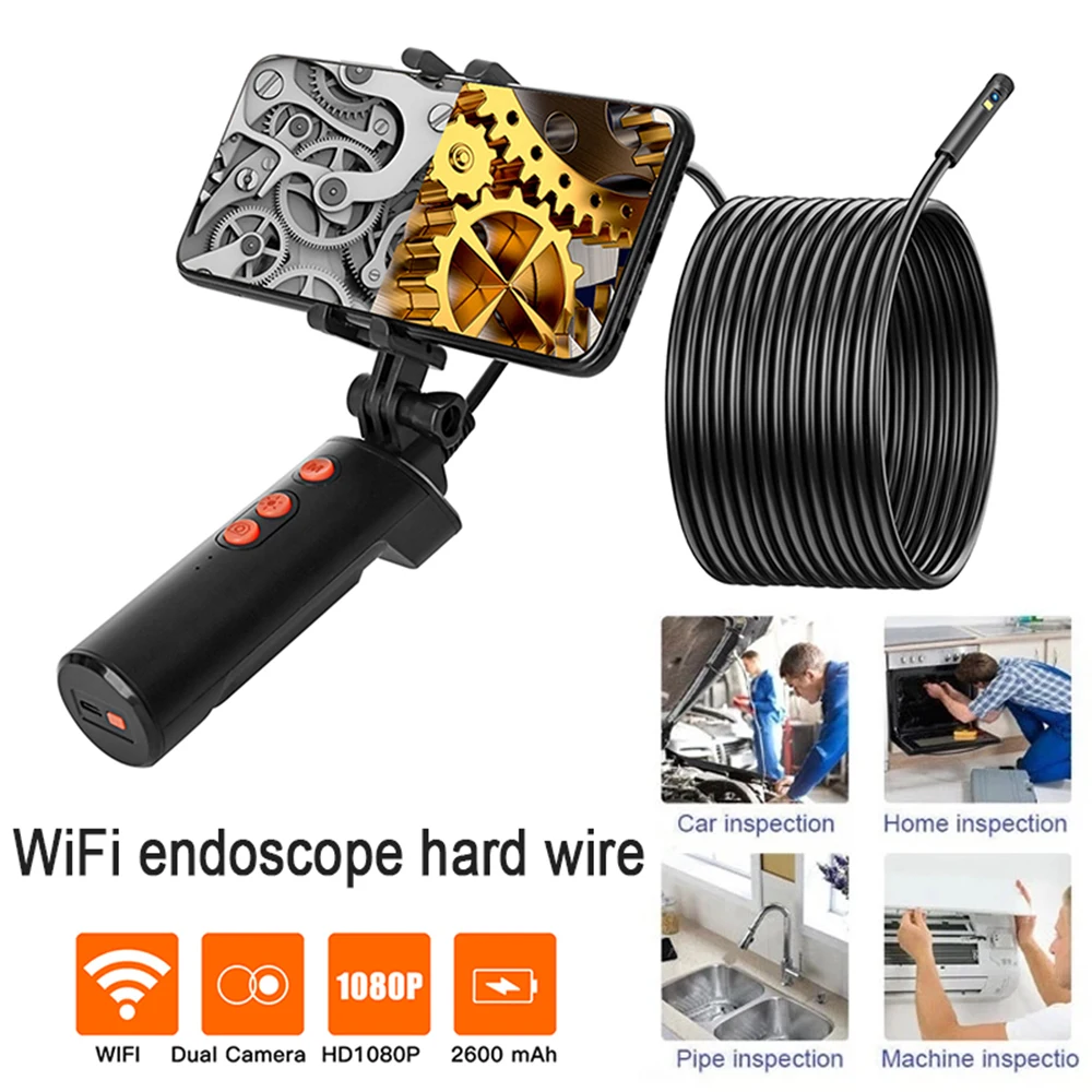 Portable Dual Lens Handheld Endoscope Camera 5.5mm/8mm Industrial Digital Endoscopy Borescope Camera Pipe Inspection 
Portable Dual Lens Handheld Endoscope Camera 5.5mm/8mm Industrial Digital Endoscopy Borescope Camera Pipe Inspection